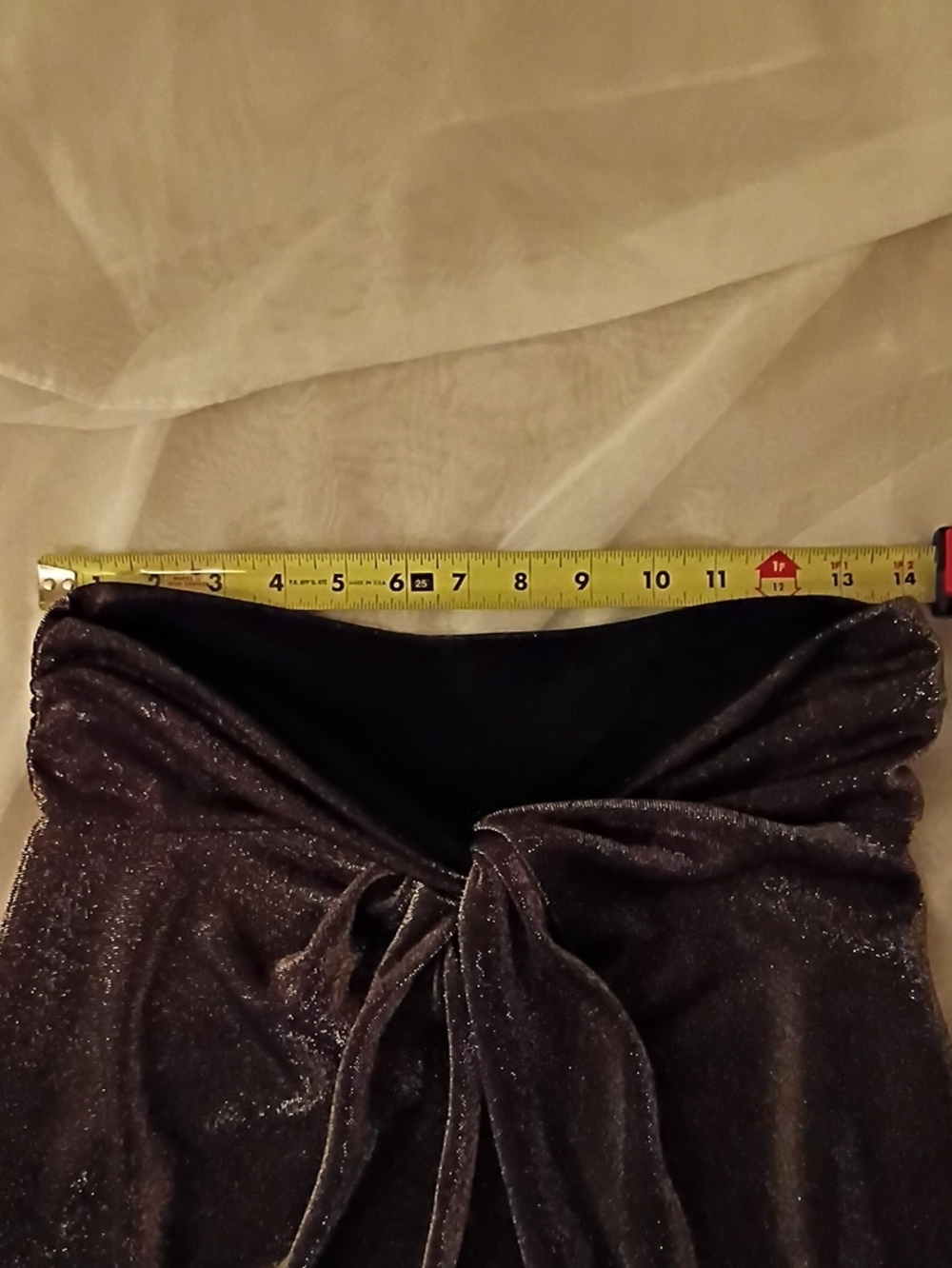 AllSaints Metallic Gold Shimmer On Black Twist-Front Maxi Skirt Over Mini Skirt - Picture 12 of 16